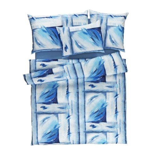 Blaue Bettwäsche
