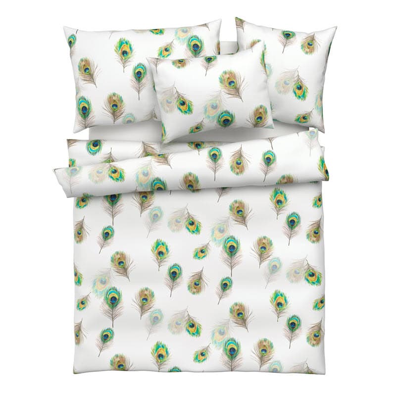 Komplette Schweizer Satin-Bettwäschegarnitur Pavo mit edlem Pfauenmuster von TAMARA-R – Schweizer Schafwollprodukte Komplette Schweizer Satin-Bettwäschegarnitur Pavo mit edlem Pfauenmuster von TAMARA-R – Schweizer Schafwollprodukte