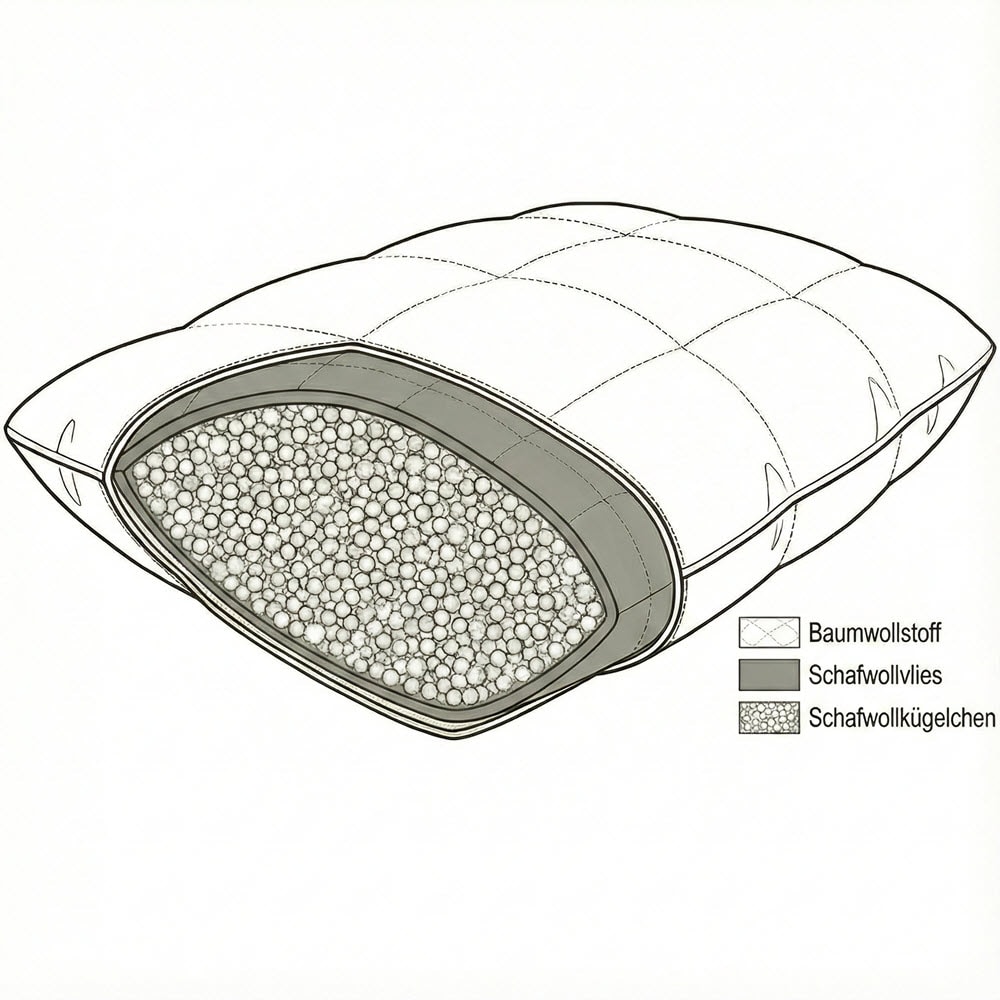 3-Kammer-Kissen Schafwolle – Schweizer Schafwollprodukte 3-Kammer-Kissen Schafwolle – Schweizer Schafwollprodukte