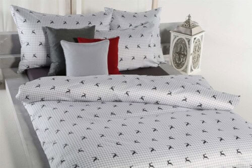Graue Bettwäsche mit Stil