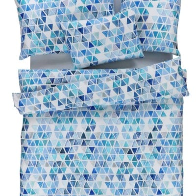 Bettwäsche "Lisa" blaue Dreiecke