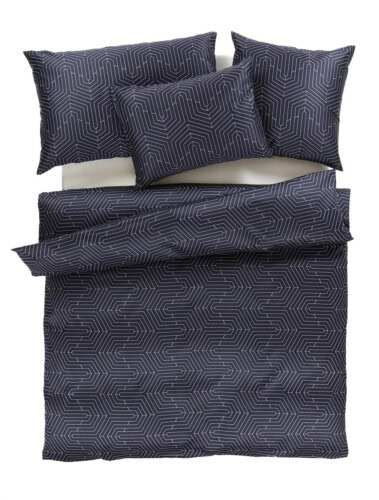 Schwarze Bettwäscche mit Muster