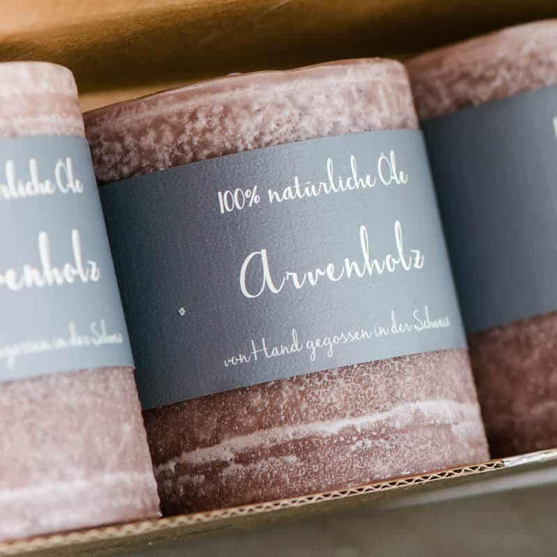 Arvenkerzen 4er Set – Schweizer Schafwollprodukte Arvenkerzen 4er Set – Schweizer Schafwollprodukte