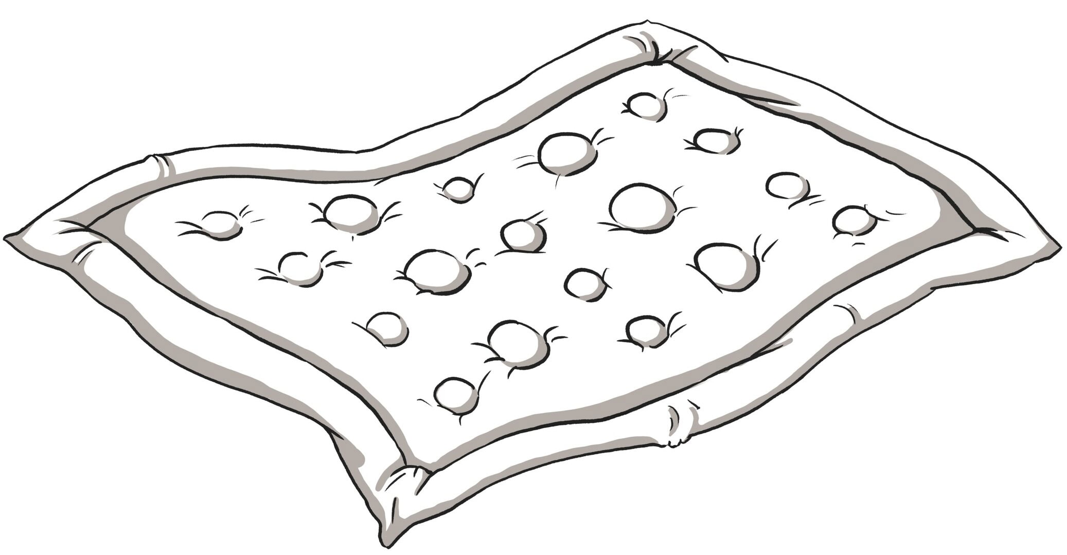 Duvet mit Kreissteppung und Randrolle – Schweizer Schafwollprodukte