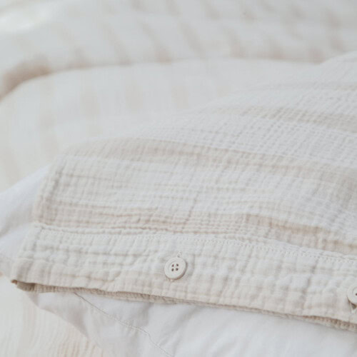 Beige Bettwäsche aus Musselin-Stoff