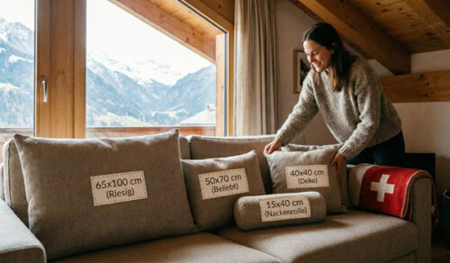 Kissengrössen in der Schweiz – Schweizer Schafwollprodukte Kissengrössen in der Schweiz