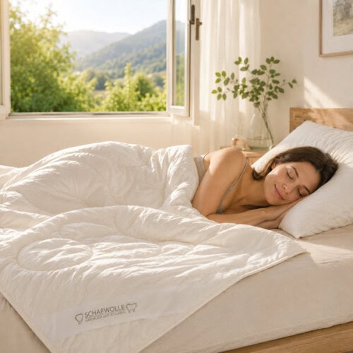 Sommerdecke für einen erholsamen Schlaf – Schweizer Schafwollprodukte Die perfekte Sommerdecke aus Schafwolle